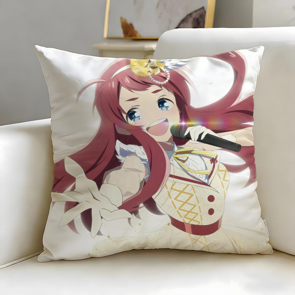 idol anime Zombie Land Saga Cushion Cover Soft  EasyWash Pillow Case  Versatile for Couch Bed Travel and Office