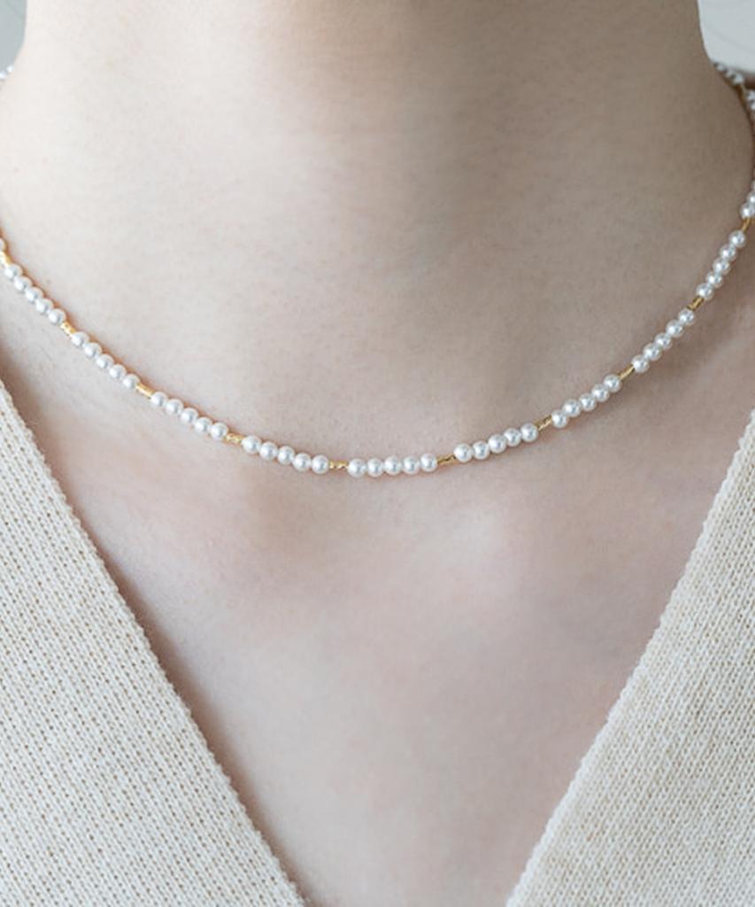 Alleun Silver 925 Swarovski Cut Pearl Silver Necklace Choker