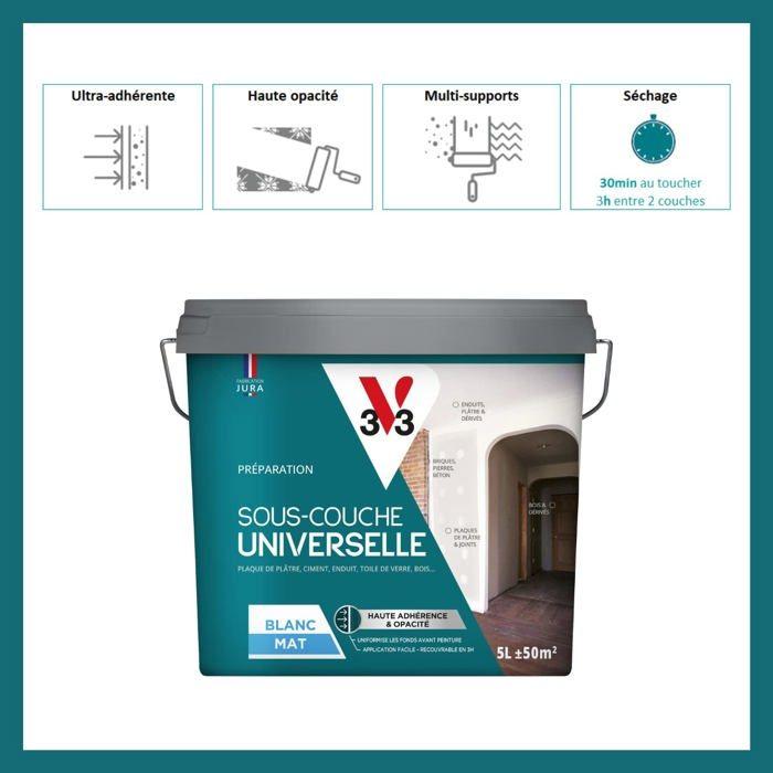Sous-couche Universelle - V33 - 119816 - Blanc Mat - 2,5L - Intérieur - A+