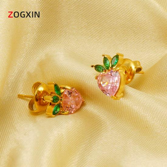 French Retro Pearl & Gold Petal Stainless Steel Earrings for Women - European & American Style