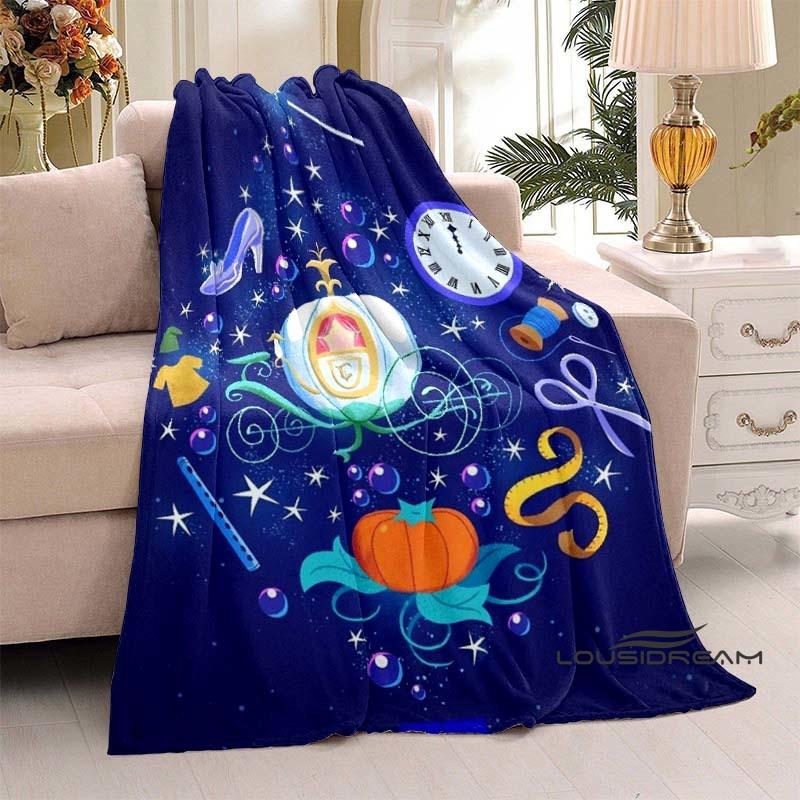 Disney Cinderella Princess Flannel Blanket Fluffy and Comfortable Adult Nap Blanket Soft Bedding Sofa Blanket Party Home Dec