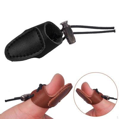 Protège-doigts en cuir pour arc long, équipement de protection du pouce, accessoires de chasse en plein air