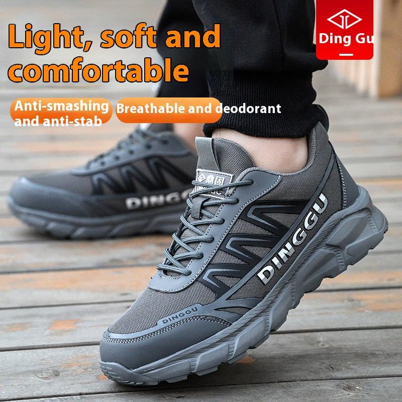 Fashion Men'S Sports Shoes New Safety Shoes Men Steel Toe Shoes Security Sneakers Puncture-Proof Work Boots Lightweight Comfort