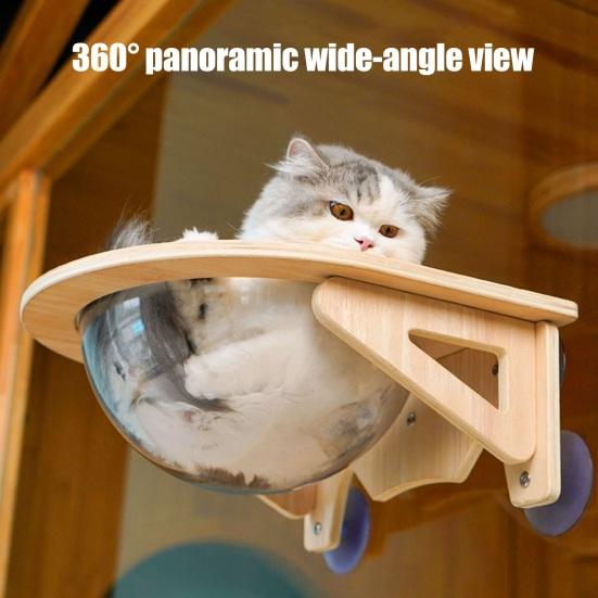 Cat Hammock Bed Clear Bubble Cat Window Perch with Suction Cups Indoor Pet Lounge for Cats Home Living Room Bedroom Use chiaro