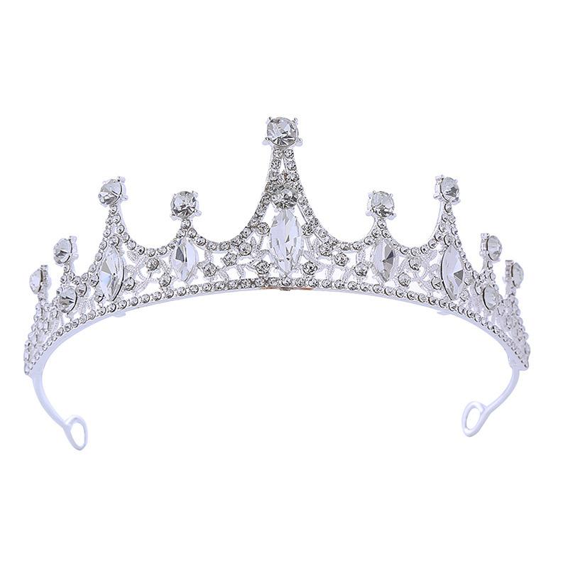 Crown Headwear  Birthday Hair Band  Queen Baroque Rhinestone European and American Bride's Crown Dress  Hair Crown