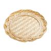 Scalloped Edge Woven Bamboo Tray Round Fruit Snack Serving Tray Bamboo Woven Basket  Fruit Serving
