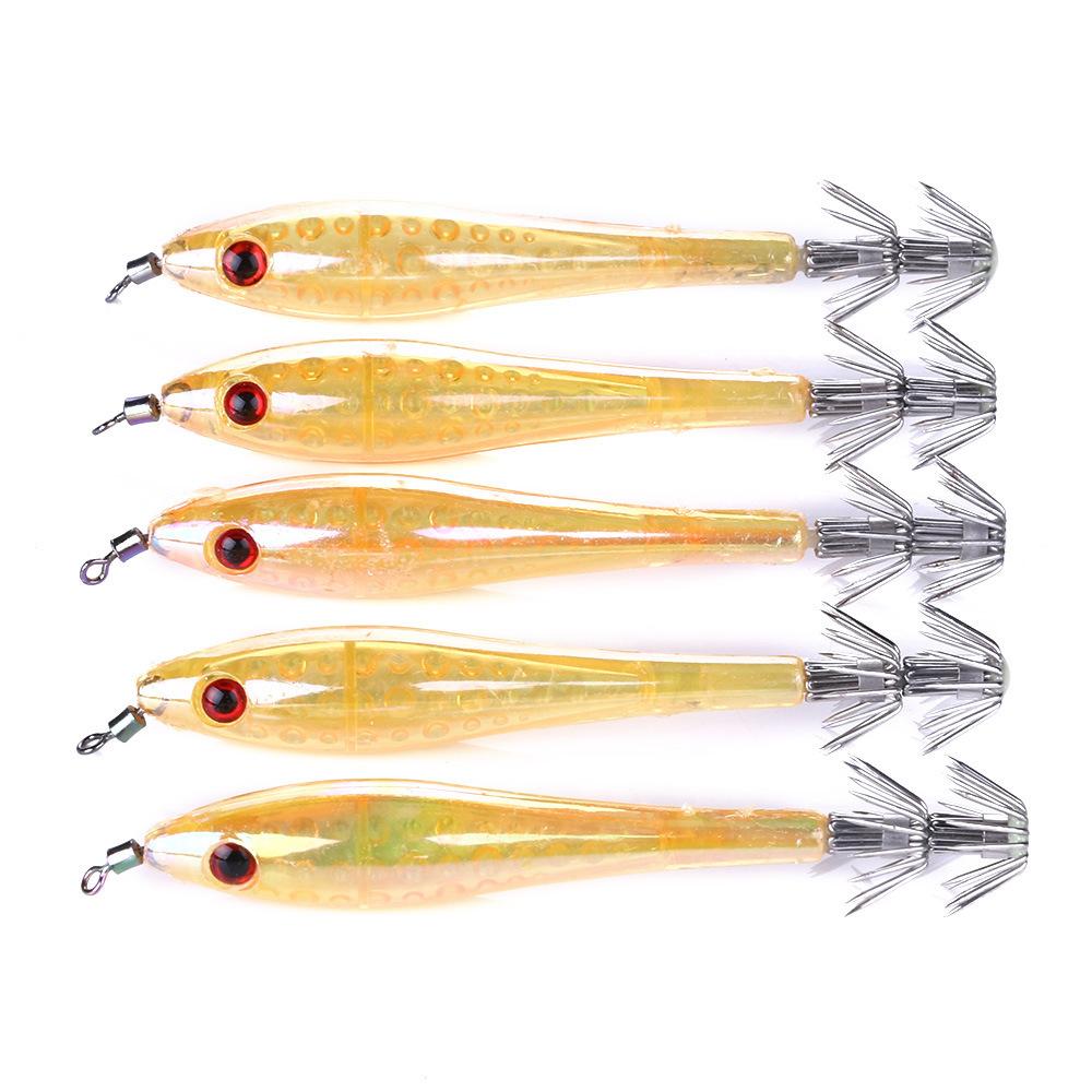 Lure Bait Set with Luminous Squid Jigs9.5cm6gSea Fishing Bass and Mandarin Fish Special Bionic Lure with Hook5Set