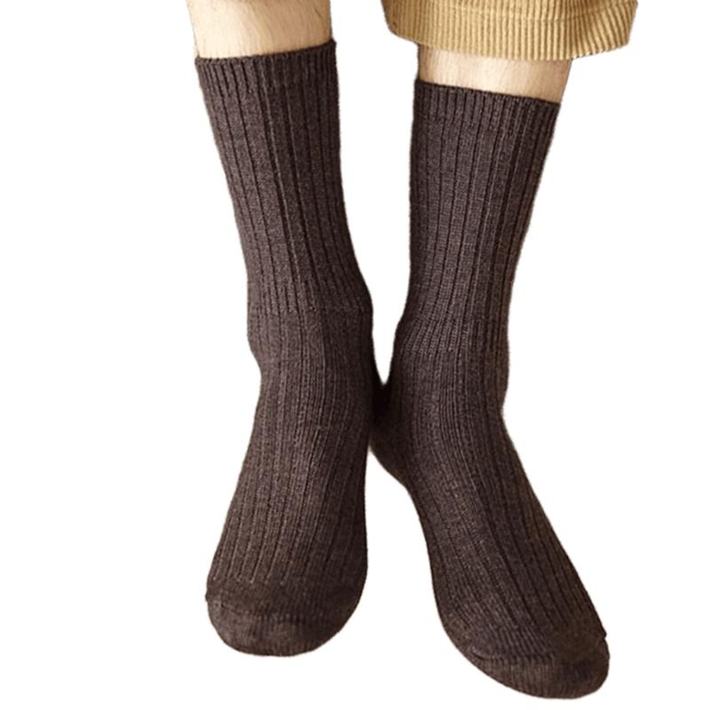 Wool Socks Men Winter Thermal Wool Hiking Socks Thick Warm Crew Socks Cotton Boot Socks Casual Dress Socks Ankle Socks