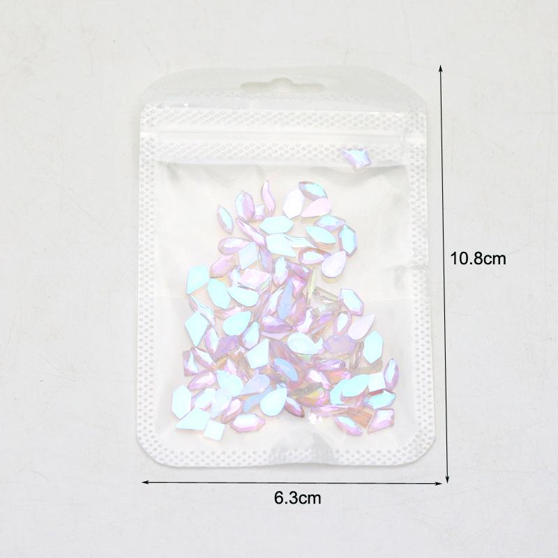 Iridescent Rhinestones: 50 Mixed Size Flat-Back Gems for Nail Art and DIY Decorations