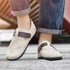 Casual Shoes For Men Women Soft Wooden Sole Breathable Leather Upper Shoe Fashion Arch Suede Sandals Retro Cork Clogs Size 45