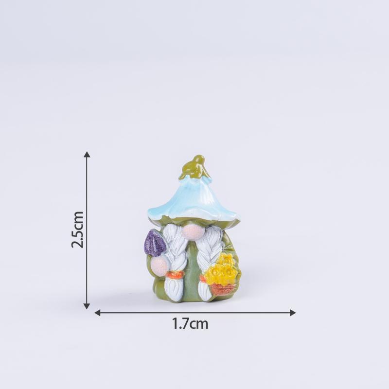 Mini 6Pcs Gnome Figurines Resin Crafts Micro Landscape Ornaments Car Desktop Lawn Decor Elf Bonsai Diy Christmas Decorations