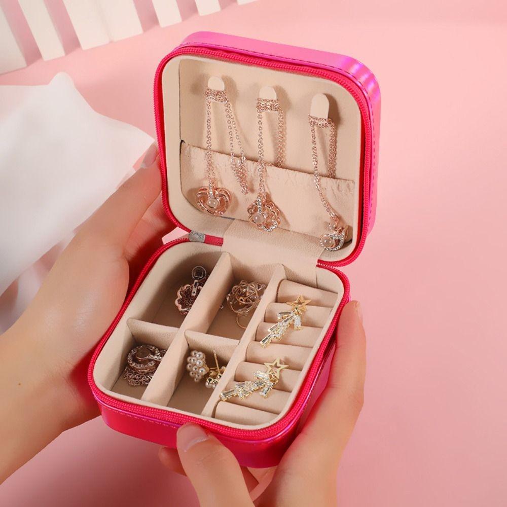 PU Leather Earrings Storage Case Large Capacity Mini Jewelry Display Box  Travel