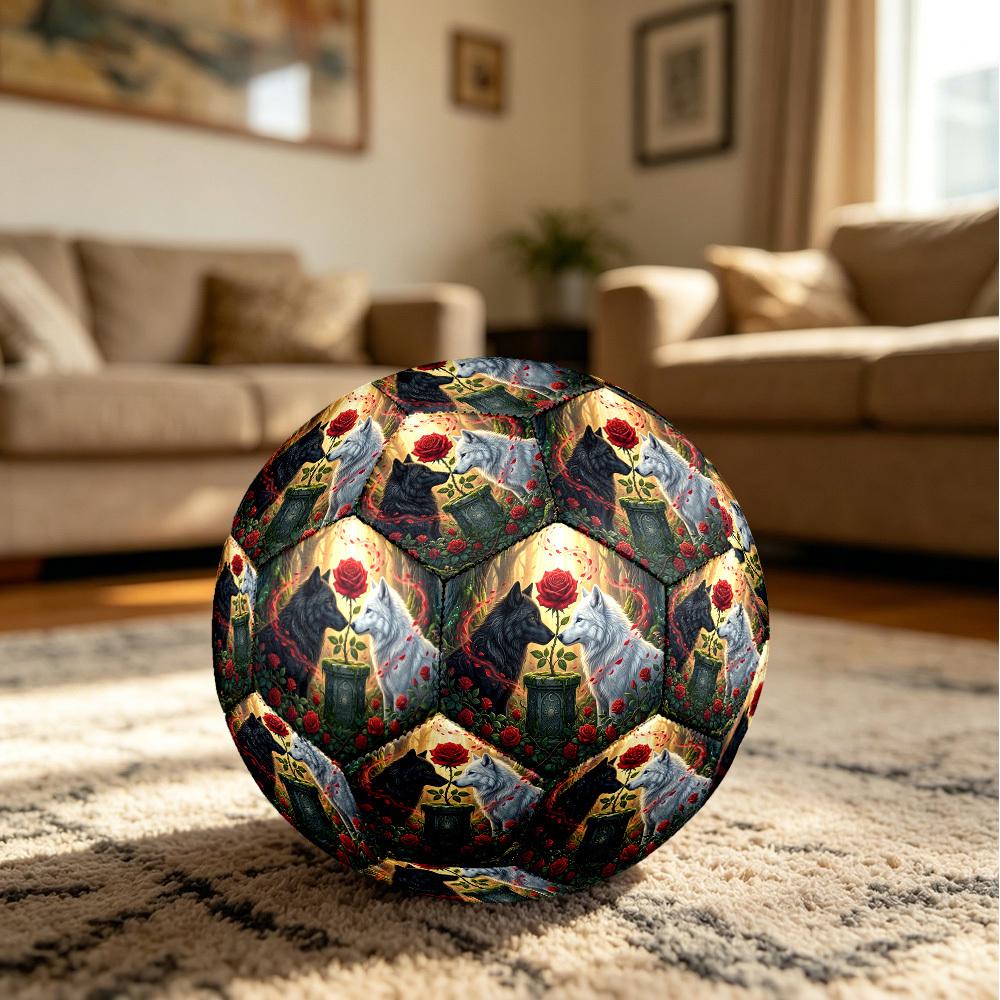 1pc Wolf Rose Fantasy Durable Size 5 Soccer Ball Professional Match Training Football Indoor &Outdoor Sports Ball p60181