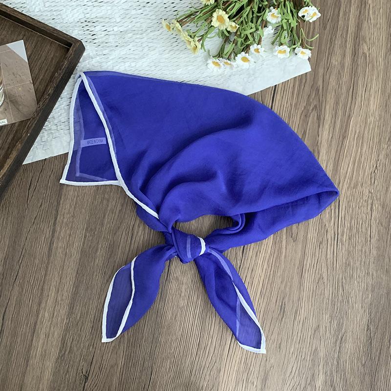 Silk scarf square scarf high-end summer solid color soft fashion scarf with shirt thin scarf scarf shawl