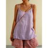 JPNTKY Women's Fashion Casual Solid Color Print Sleeveless V-Neck  Blouses & Shirts