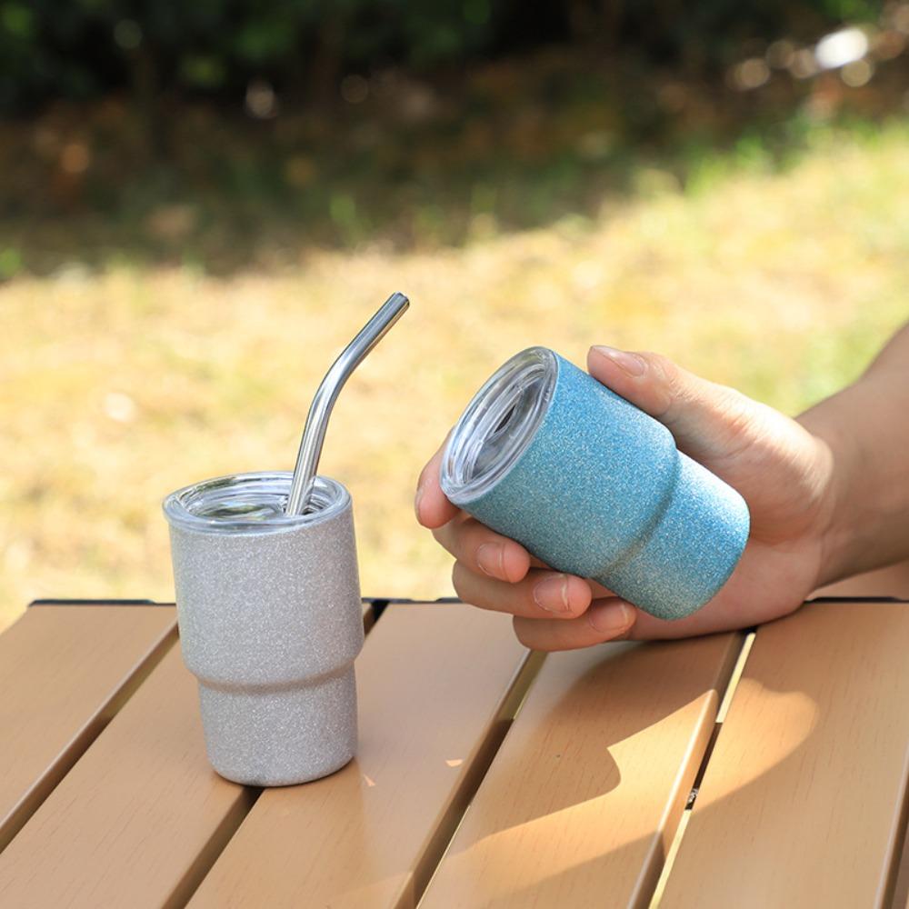 

Glitter Insulated Coffee Cups Stainless Steel Thermos Cup Drinkware 3 Oz Tumbler Office
