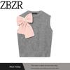Za Autumn New Arrivals Women's Clothing Zr European and American Style Fashionable Bow Decorated Vest-Style Knitwear 5536172 802