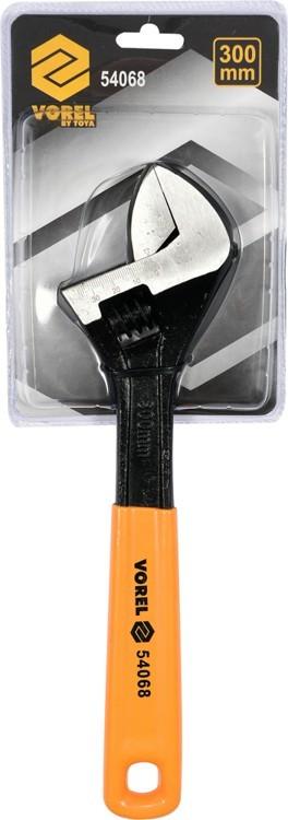 Adjustable wrench 300mm, rubberized handle 54068 VOREL
