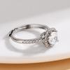 Elegant Square Inlay Diamond Ring: Light Luxury Moissanite Proposal Ring with Four-Claw Setting