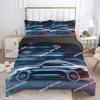 Autos Fahrzeuge Bettwäscheset Jungen Schlafzimmer Dekor Bettbezug Kissenbezug Autos Rennsport Druck Bettwäsche Set King Queen für Erwachsene