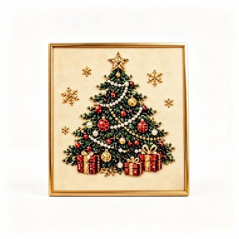 Christmas Santa Claus Pearl Art DIY Kit Framed Bead Embroidery Educational Craft Perfect Birthday Holiday Gift for Kids