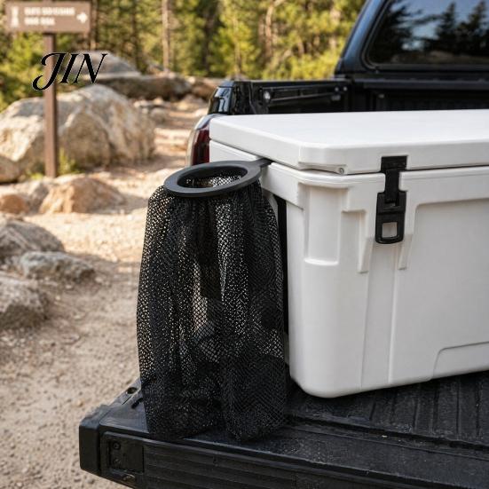 Cooler Trash Bag Outdoor Attachment, No Tools Required Accessory Can Accessory, Portable Mesh Holder for Boats, Fishing, Camping Durable