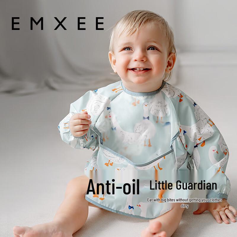 EMXEE Baby Long-Sleeve Waterproof Feeding Smock 110 (100-110cm Height)