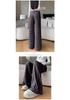 2024 Autumn Stripe Wide-Leg Maternity Pants - Loose, Floor-Length, Casual Fit