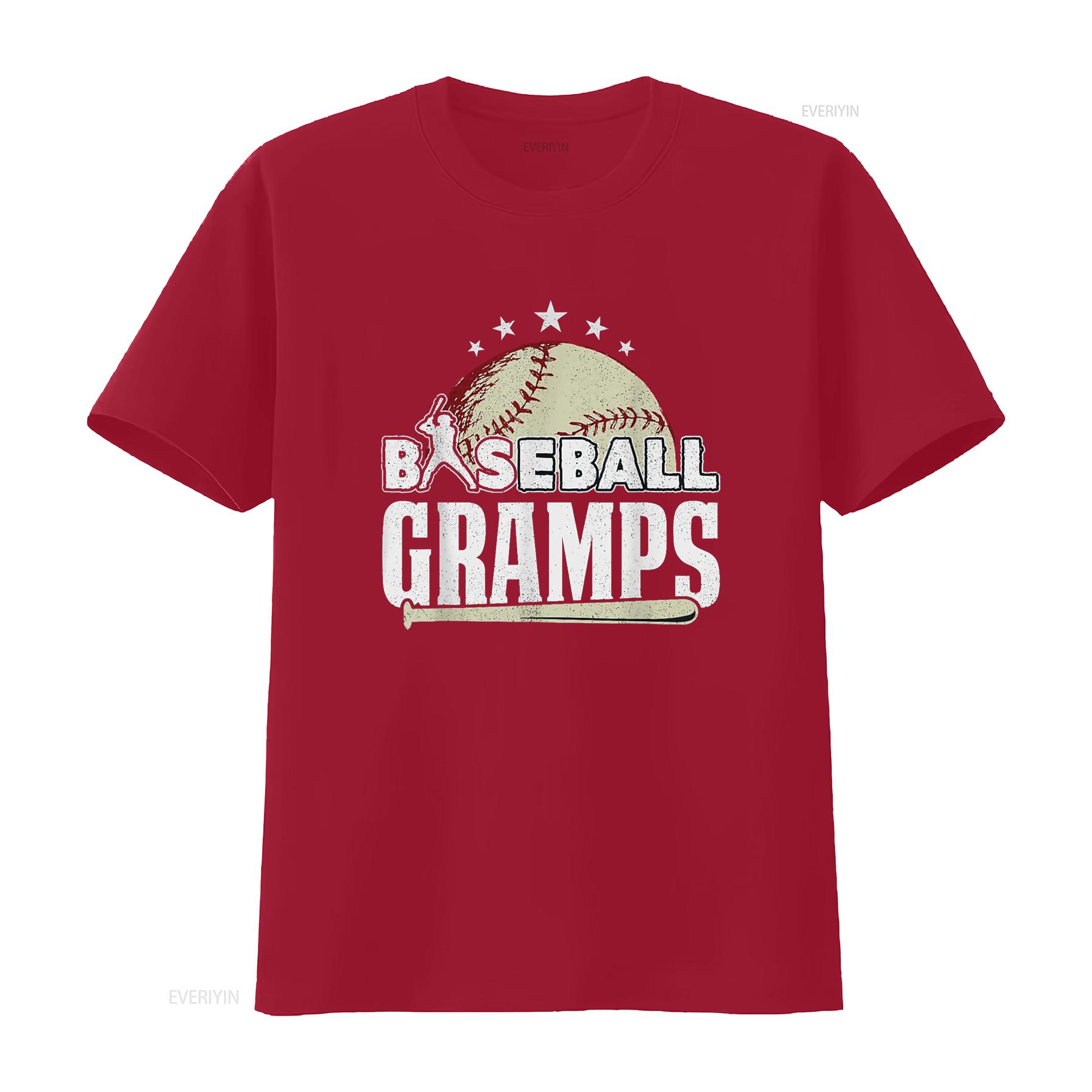 

Baseball Gramps T Shirt Father s Day vintage Washed fashion Top For Everyday Wear Slightly Casual Breathable Soft homme graphic S