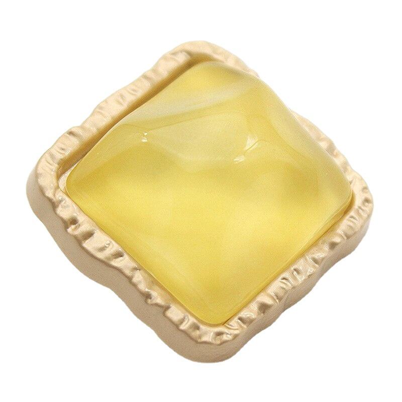 6Pcs 21mm Square Metal Women Coat Sewing Buttons for Clothes Vintage Jacket Sweaters Dress Decorations Accessories