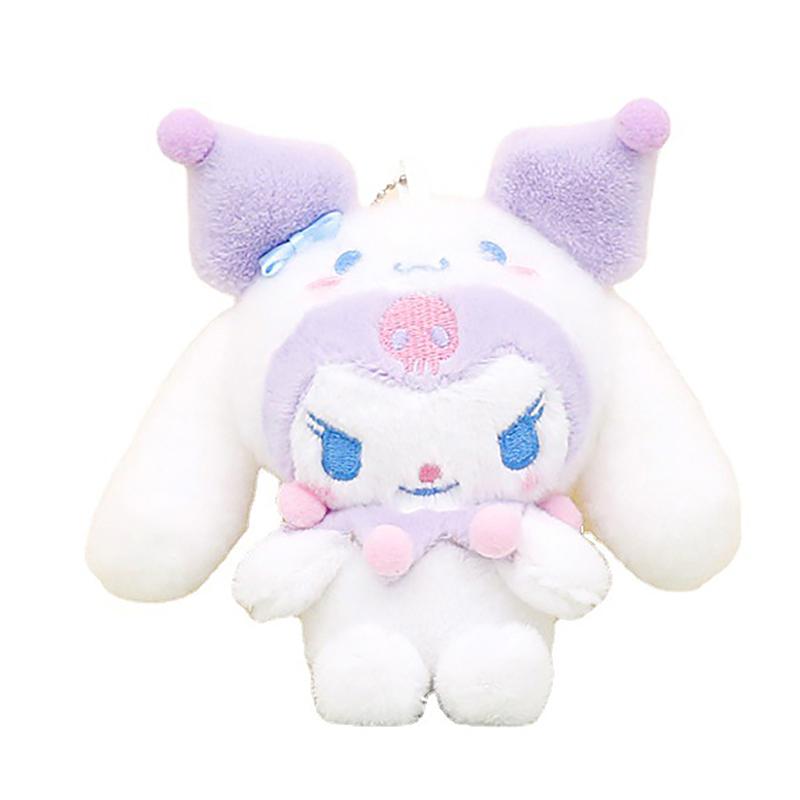 Keychain Cute Cinnamorol My Melody Kuromi Keyring Children Toys Pompom Purin Pochacco Plush Keychains Girls