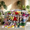 Custom Name Personalized Crayon Shin Print Blanket, Home Decor, Bedroom, Sofa, Camping, Couch, Gifts for Birthday ChristmasEnthusiasts