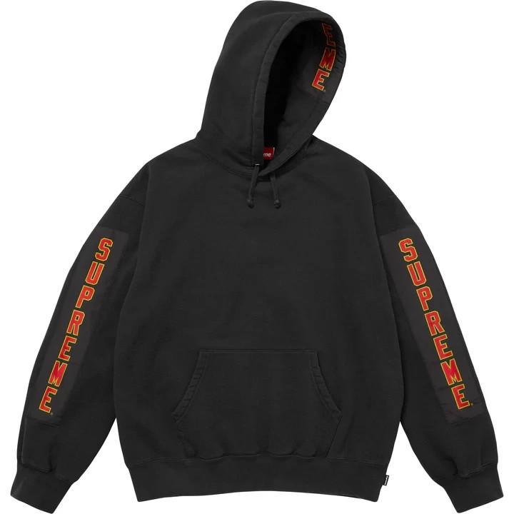 Supreme Woven Patches Hooded Sweatshirt Black