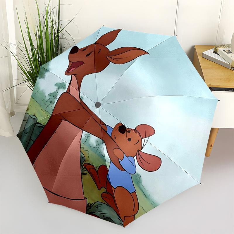 

Winnie and friends Themed Travel Umbrella-8 Ribs Automatic Opening and Closing, Portable Folding Design, Compact and Stylish Umbrella