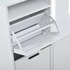 Coat Rack for the Entrance Area, Shoe Cabinet, Mirror and Clothes Hooks, Wall-Mounted Wardrobe, for Hallway Entrance Area, White, 120x30x180cm