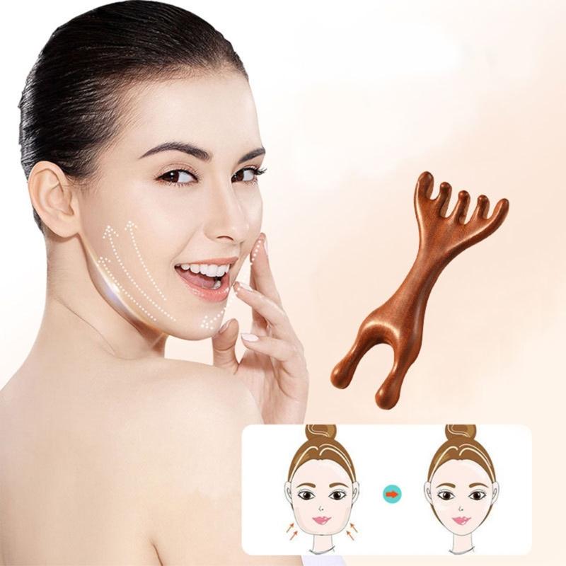 Handmade Sandwood Hair Comb And Face Massager Wide Tooth Comb For Scalp Health And Relaxation