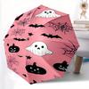 1pc Halloween Pink Automatic Umbrella   Auto Open/Close Folding Umbrella with  8 Rib Frame, 3 Fold Compact Umbrella for Men & Women, 132