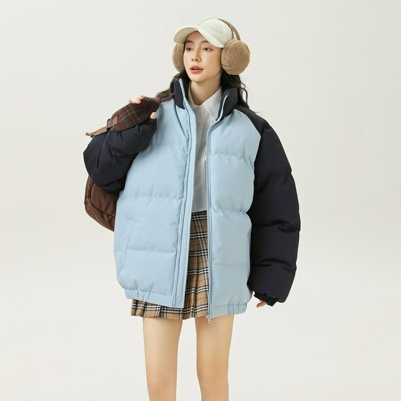 Cotton-padded Clothes for Men and Women with The Same Style In Winter, Stand-up Collar, Windproof, Thickened Cotton-padded Clothes, Color Matching