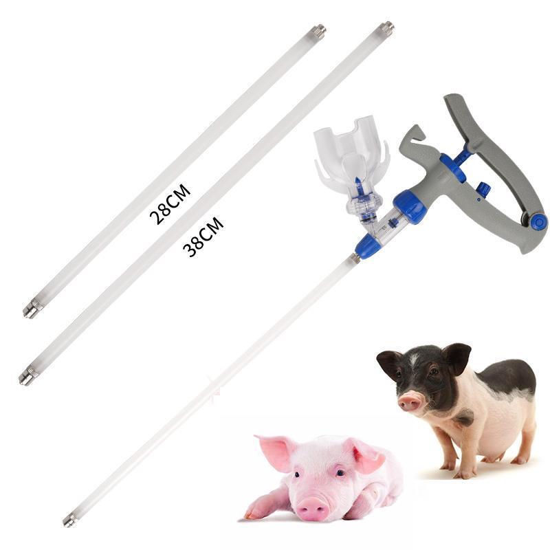 1-10Ml Veterinary Continuous Injector with Extension Tube 28Cm/38Cm Vaccine Injection Poultry Adjustable Automatic Injector