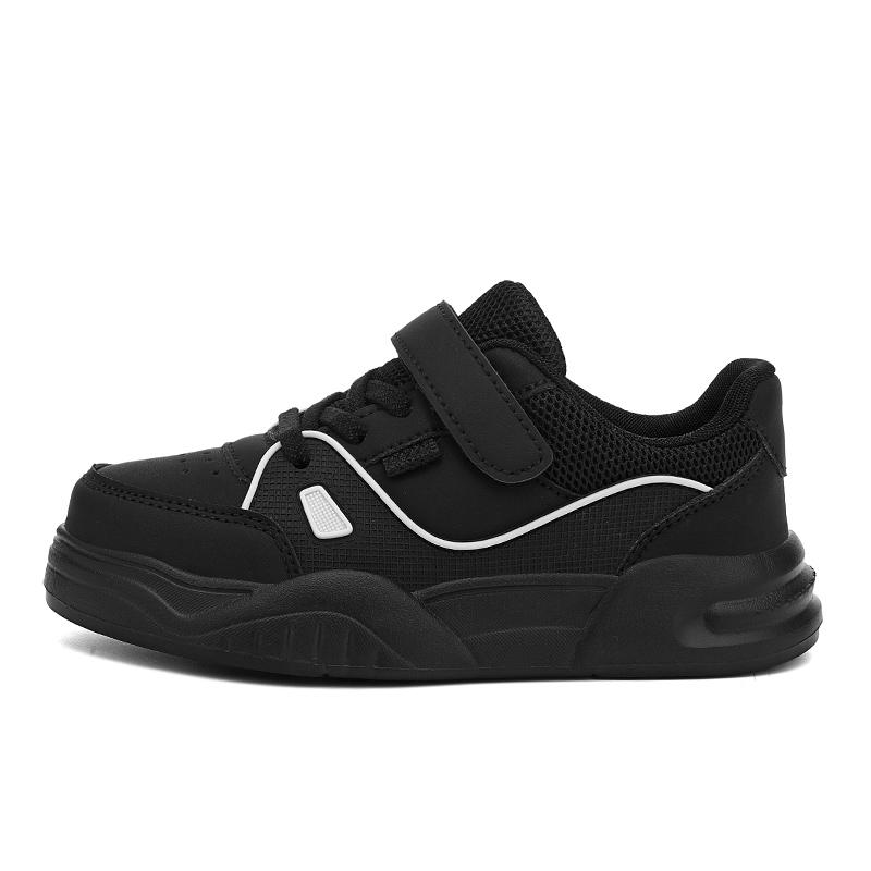 Children's Fashionable and Convenient Velcro Casual Sports Shoes Thick Soled Height Increasing Casual Board Shoes White Shoes