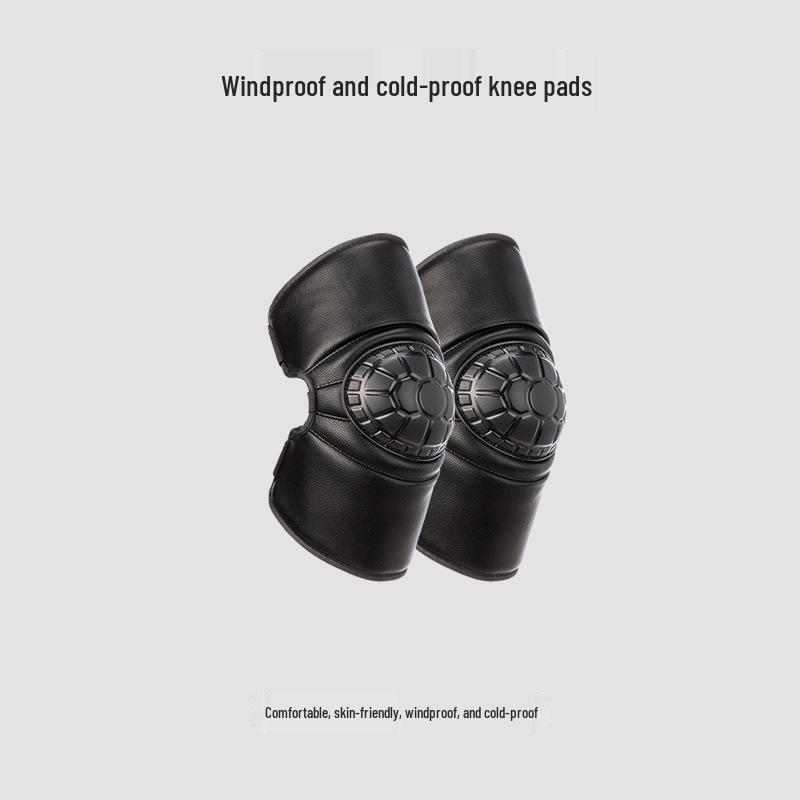 Winter Windproof Electric Motorcycle Knee Pads: Unisex, Thick, Long, and Short Style with Hard Shell for Cold Protection