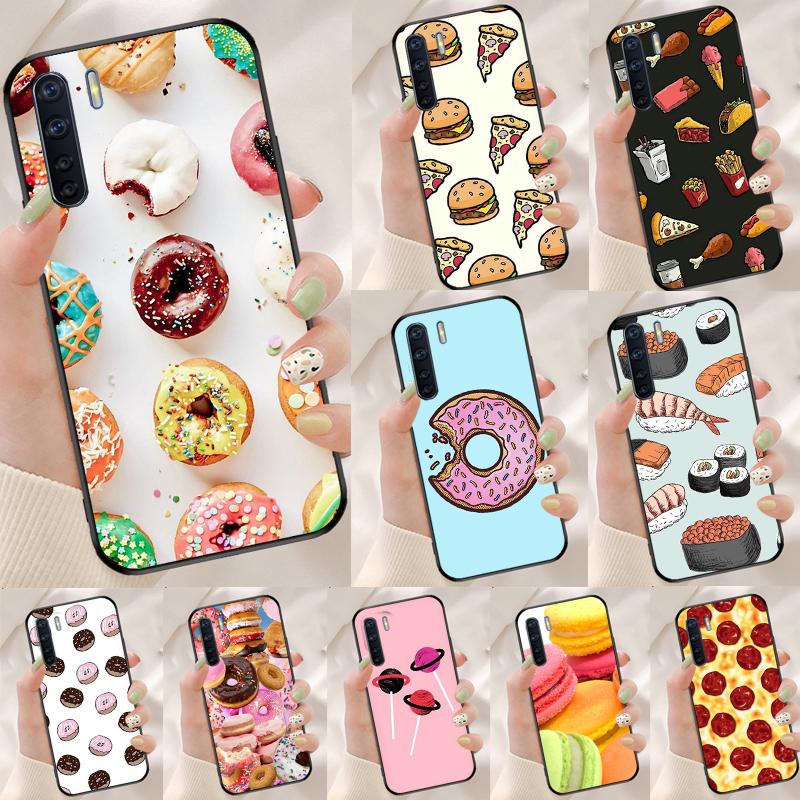 Pizza Sushi Food Donuts Case For Oppo A94 A74 A54 A18 A38 A58 A78 A98 A40 A60 A80 A16 A76 A96 A15 A17 A77 A57S Cover