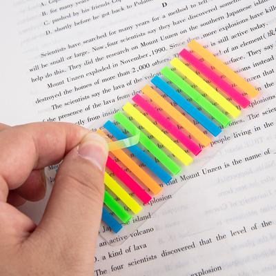 300 Stück Farbaufkleber, transparent, fluoreszierend, Haftnotiz-Flaggen, sehr dünne Streifenaufkleber, beschreibbare Notizstreifen, Flaggenregisterkarten, Haftnotiz-Flaggen