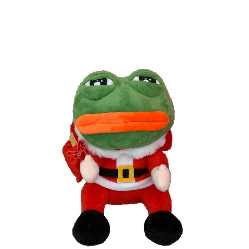 23cm Weihnachten Trauriger Frosch Plüschtier Stoffkissen Puppe Tier Pepe der traurige Frosch Plüschpuppe Feiertag Weihnachtsgeschenke für Mädchen Jungen