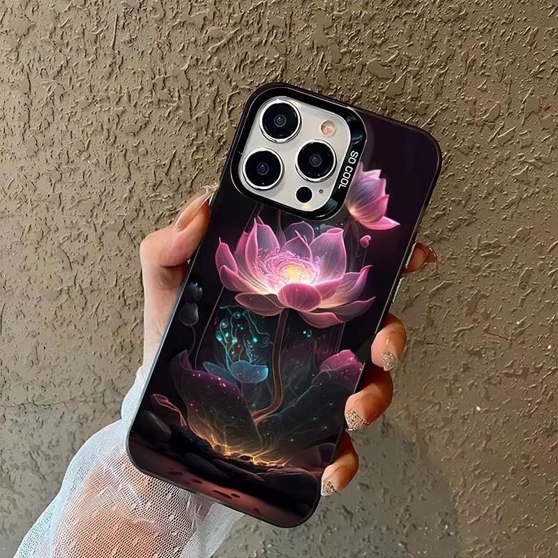 Pink Lotus Red Rose Pattern Phone Case For Samsung Galaxy A14 A15 5G S21 S22 S23 S24 FE Plus Ultra A25 A35 A52 A53 A54 A55 5G