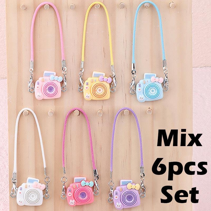 1/6pcs Mini DIY Camera Dress Up Plush Toy for Labubu 17cm Doll Accessories Dollhouse Hanging Neck Accessories Dollhouse Pendant