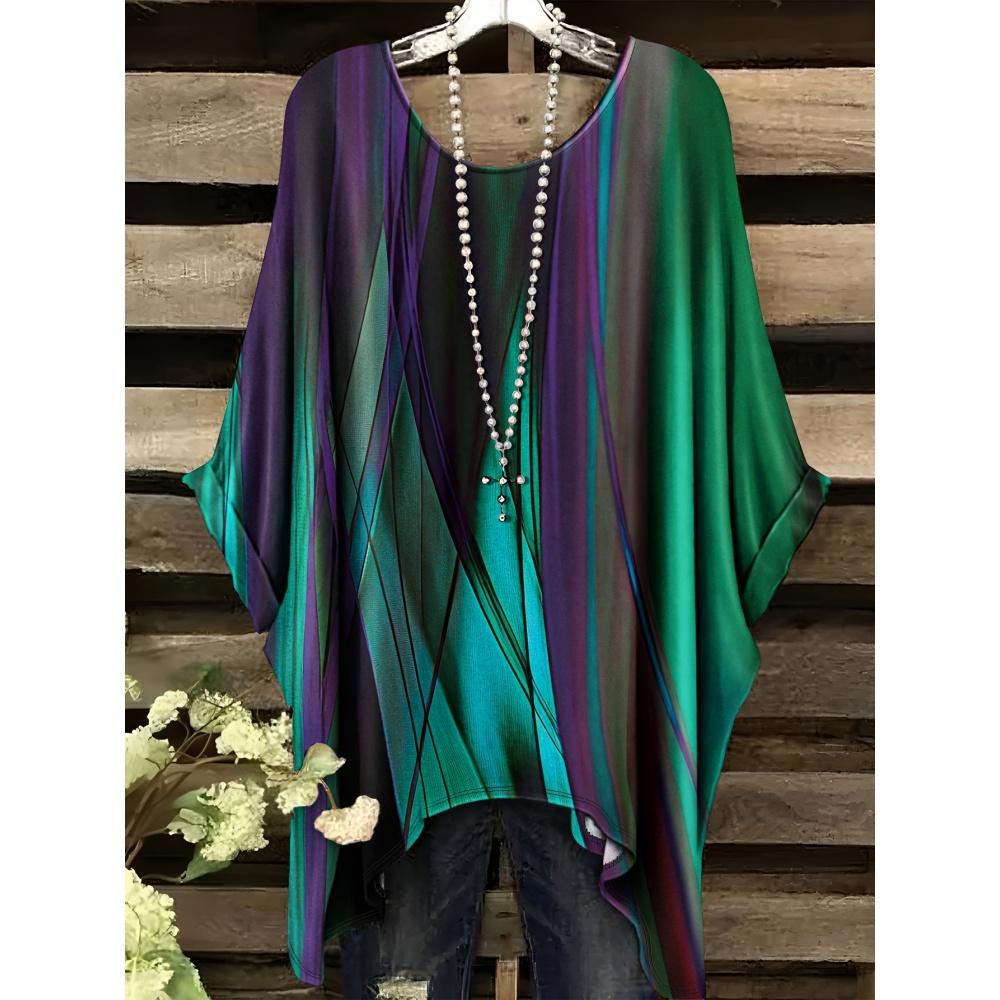 Letnie Proste Koszulki Graficzne z Nadrukiem w Paski Ubrania Moda Damska Vintage Koszulka z Krótkim Rękawem Street Fashion Damski Top