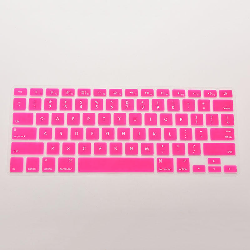 

Силиконовый чехол для клавиатуры для Macbook Air Pro 13 дюймов, 15 дюймов, 17 дюймов ярко-розовый