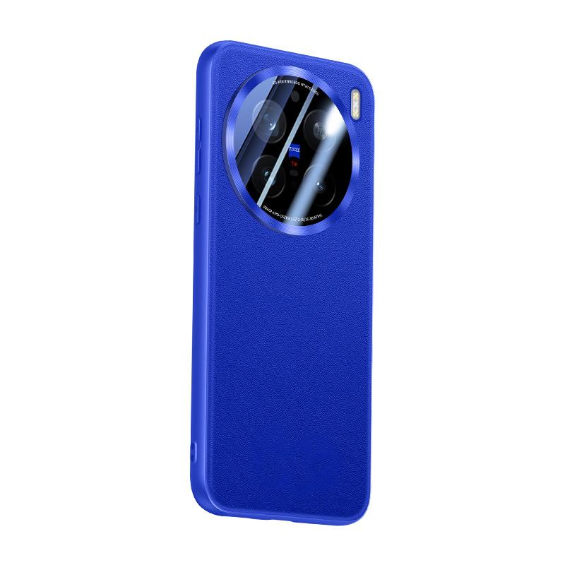 Applicable To VIVOX200pro All-inclusive Lens Plain Leather Mobile Phone Case X100s Business Metal Ring Goggle Case