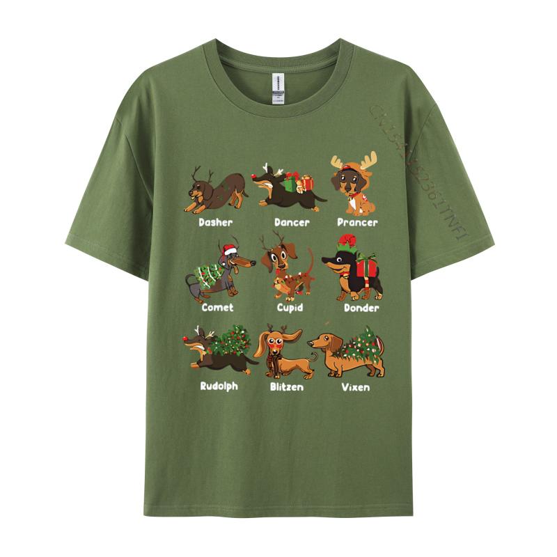 

Christmas Deer Dachshund Xmas Tshirt Fitness Top Tshirts Cotton Tops Shirts for Men Xs Graphic T Shirts 4XL